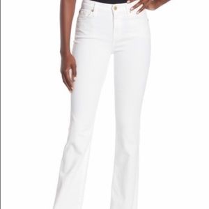 Low rise white flare seven for all mankind jeans